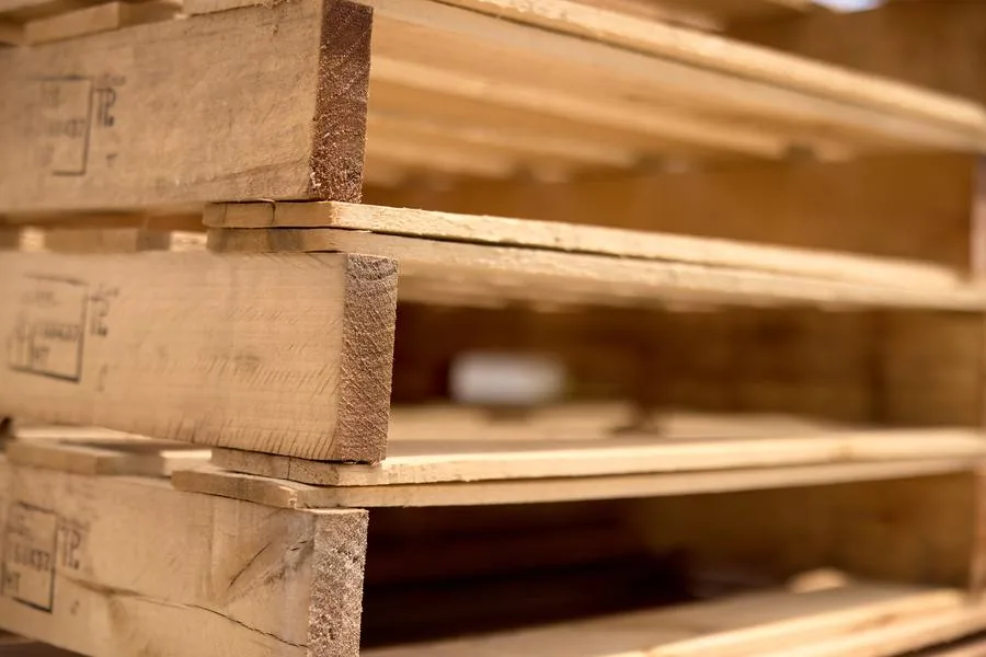 Pallet inventory stacked and ready for delivery